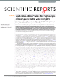 Cover page: Optical metasurfaces for high angle steering at visible wavelengths