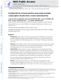 Cover page: Funding policies and postabortion long-acting reversible contraception:&nbsp;results from a cluster randomized trial.