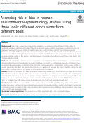 Cover page: Assessing risk of bias in human environmental epidemiology studies using three tools: different conclusions from different tools.