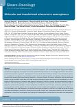 Cover page: Molecular and translational advances in meningiomas