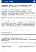 Cover page: Granulomas associated with renal neoplasms: A multi‐institutional clinicopathological study of 111 cases