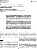 Cover page: Toxicological Interactions in the Respiratory System after Inhalation of Ozone and Sulfuric Acid Aerosol Mixtures