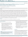 Cover page: Clinical Skills Tutoring Program (CSTP): Developing a Curriculum for Medical Student Clinical Skills Peer Tutors.