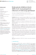 Cover page: Endocytosis inhibitors block SARS-CoV-2 pseudoparticle infection of mink lung epithelium