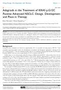 Cover page: Adagrasib in the Treatment of KRAS p.G12C Positive Advanced NSCLC: Design, Development and Place in Therapy.