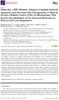 Cover page: Obatoclax, a BH3 Mimetic, Enhances Cisplatin-Induced Apoptosis and Decreases the Clonogenicity of Muscle Invasive Bladder Cancer Cells via Mechanisms That Involve the Inhibition of Pro-Survival Molecules as Well as Cell Cycle Regulators