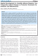 Cover page: Hyphal Development in Candida albicans Requires Two Temporally Linked Changes in Promoter Chromatin for Initiation and Maintenance