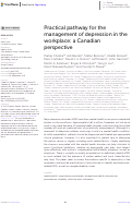 Cover page: Practical pathway for the management of depression in the workplace: a Canadian perspective.