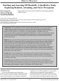 Cover page: Teaching and Assessing ED Handoffs: A Qualitative Study Exploring Resident, Attending, and Nurse Perceptions