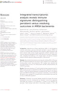 Cover page: Integrated transcriptomic analysis reveals immune signatures distinguishing persistent versus resolving outcomes in MRSA bacteremia.