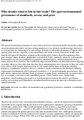 Cover page: Who decides what is fair in fair trade? The agri-environmental  governance of standards, access, and price