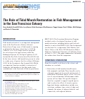 Cover page: The Role of Tidal Marsh Restoration in Fish Management in the San Francisco Estuary