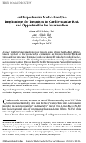 Cover page: Antihypertensive Medication Use: Implications for Inequities in Cardiovascular Risk and Opportunities for Intervention