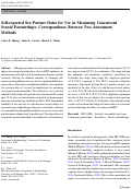 Cover page: Self-reported Sex Partner Dates for Use in Measuring Concurrent Sexual Partnerships: Correspondence Between Two Assessment Methods