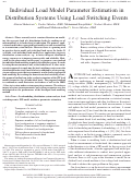 Cover page: Individual Load Model Parameter Estimation in Distribution Systems Using Load Switching Events