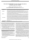 Cover page: How has the Affordable Care Act changed outcomes in emergency general surgery?