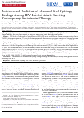 Cover page: Incidence and Predictors of Abnormal Anal Cytology Findings Among HIV-Infected Adults Receiving Contemporary Antiretroviral Therapy