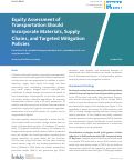 Cover page of Equity Assessment of Transportation Should Incorporate Materials, Supply Chains, and Targeted Mitigation Policies