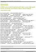 Cover page: CCNE1 and survival of patients with tubo‐ovarian high‐grade serous carcinoma: An Ovarian Tumor Tissue Analysis consortium study