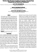 Cover page: The Role of Eye Movement Consistency in Learning to Recognise Faces:Computational and Experimental Examinations