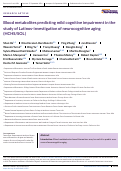 Cover page: Blood metabolites predicting mild cognitive impairment in the study of Latinos‐investigation of neurocognitive aging (HCHS/SOL)