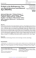 Cover page: Prelude to the Anthropocene: Two new North American Land Mammal Ages (NALMAs)