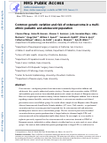 Cover page: Common genetic variation and risk of osteosarcoma in a multi-ethnic pediatric and adolescent population