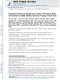 Cover page: Menopausal hormone therapy and change in physical activity in the Womens Health Initiative hormone therapy clinical trials.