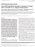 Cover page: microRNA-mediated translation repression through GYF-1 and IFE-4 in C. elegans development