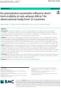 Cover page: Do precipitation anomalies influence short-term mobility in sub-saharan Africa? An observational study from 23 countries