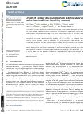 Cover page: Origin of copper dissolution under electrocatalytic reduction conditions involving amines.