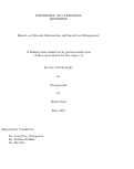 Cover page: Essays on Dynamic Information and Incentives Management