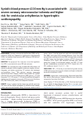 Cover page: Systolic blood pressure ≤110 mm Hg is associated with severe coronary microvascular ischemia and higher risk for ventricular arrhythmias in hypertrophic cardiomyopathy.