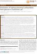 Cover page: Production of hydroxycinnamoyl anthranilates from glucose in Escherichia coli