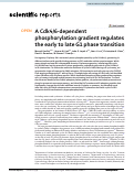 Cover page: A Cdk4/6-dependent phosphorylation gradient regulates the early to late G1 phase transition