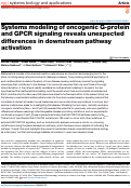 Cover page: Systems modeling of oncogenic G-protein and GPCR signaling reveals unexpected differences in downstream pathway activation.