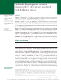 Cover page: Aldehyde dehydrogenase variation enhances effect of pesticides associated with Parkinson disease