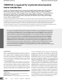 Cover page: TMEM14C is required for erythroid mitochondrial heme metabolism