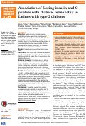 Cover page: Association of fasting insulin and C peptide with diabetic retinopathy in Latinos with type 2 diabetes