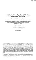 Cover page: A beta test of linear tape-open (LTO) ultrium data storage 
technology