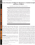 Cover page: Factor Structure of Subjective Responses to Alcohol in Light and Heavy Drinkers