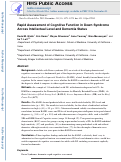 Cover page: Rapid assessment of cognitive function in down syndrome across intellectual level and dementia status