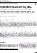 Cover page: Improving Data Collection in Pregnancy Safety Studies: Towards Standardisation of Data Elements in Pregnancy Reports from Public and Private Partners, A Contribution from the ConcePTION Project.