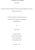 Cover page: Perspectives of Parents of Children with Autism or Intellectual Disability on Inclusive Education in Urban China