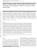 Cover page: Galaxy Evolution Studies with the SPace IR Telescope for Cosmology and Astrophysics (SPICA): The Power of IR Spectroscopy