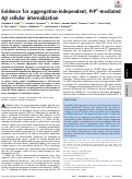 Cover page: Evidence for aggregation-independent, PrPC-mediated Aβ cellular internalization