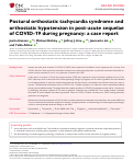 Cover page: Postural orthostatic tachycardia syndrome and orthostatic hypotension in post-acute sequelae of COVID-19 during pregnancy: a case report.