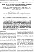 Cover page: Terminus-driven retreat of a major southwest Greenland tidewater glacier during the early 19th century: Insights from glacier reconstructions and numerical modelling