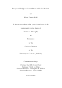 Cover page: Essays on Workplace Consolidation and Labor Markets