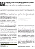 Cover page: Comparing Patient Outcomes of Academician-Preceptors, Hospitalist-Preceptors, and Hospitalists on Internal Medicine Services in an Academic Medical Center